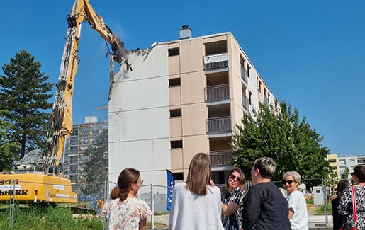 Démolition partielle rue Ravel à Montbéliard